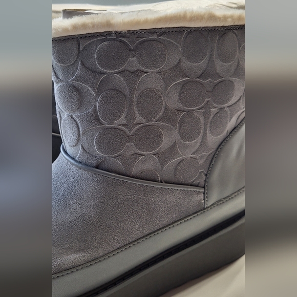 NWT Coach Women Gray Granite Indi Suede Boot Bootie Size 9 Style #CM593 - Picture 8 of 14